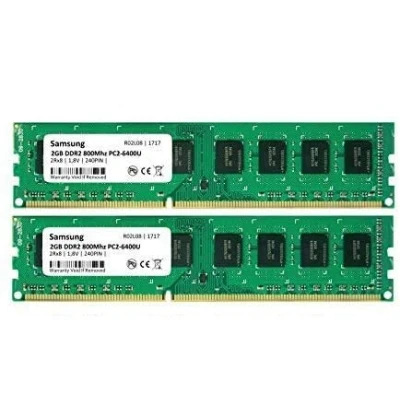 Afbeelding van Samsung 4GB Dual Channel KIT (2X 2GB) DDR2 800Mhz PC2 6400 240pin Desktop Werkgeheugen RAM Memory 3rd DIMM