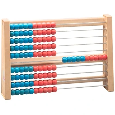 Afbeelding van WISSNER actief leren 100 er berekening frame rood/blauw RE Wood