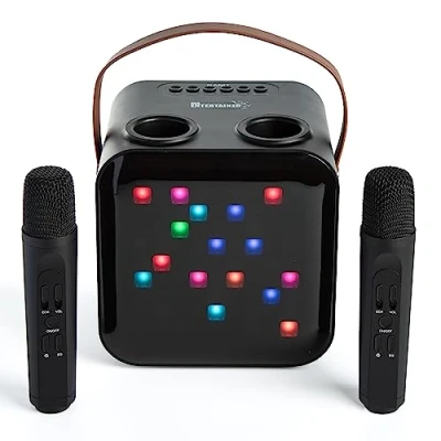 Afbeelding van Karaoke Machine &amp; Draagbare Luidspreker met Draadloze Microfoons Lichten. Mr Entertainer Nano