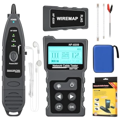 Afbeelding van KOLSOL Netwerk Kabel Tester, Draad Tracker voor Cat5/Cat6, NF 8209 PoE Tester met NVC/LCD LAN