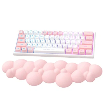 Afbeelding van ATTACK SHARK Cloud Polssteun, Antislip Ergonomische Toetsenbord Bureau Hand Polssteun voor TKL/87 Toetsen/104 Toetsen Gaming Mechanisch Handsteun Vlees Roze