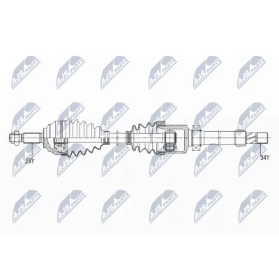 Afbeelding van NTY NPW RE 149 Aandrijfas Vooras rechts 955, 360mm Met lager RENAULT: Clio 4