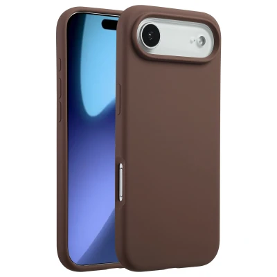 Afbeelding van Apple iPhone 17 Air MagSafe Hoesje Siliconen en TPU (zacht) Accezz Softcase/Backcover Bruin Telefoonhoesje
