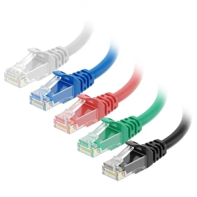 Afbeelding van Cable Matters 5 kleuren combo Cat6 Ethernet kabel met beschermlip (Cat6 kabel, Cat 6 kabel) van 1,5 meter