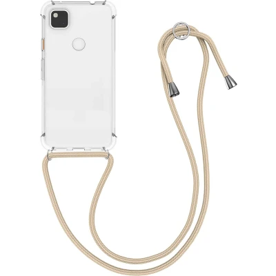 Afbeelding van kwmobile telefoonhoesje geschikt voor Google Pixel 4a Hoesje met telefoonkoord Back cover in goud