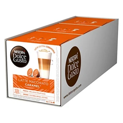Afbeelding van Nescafé Dolce Gusto Caramel Latte Macchiato, 3 Pakken, x 16 Capsules (24 kopjes)