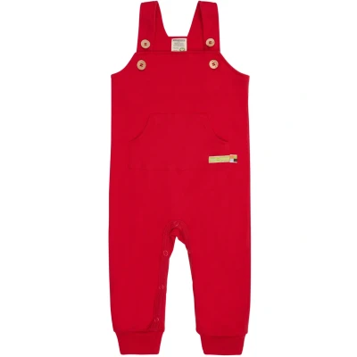 Afbeelding van loud + proud Uniseks babytuinbroek, GOTS gecertificeerd, kruippak voor peuters, tomaat, 86 92