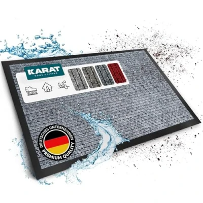 Afbeelding van KARAT Floordirekt Dura deurmat, 90 x 150 cm, antraciet, deurmat met antislip achterkant, voor entree, vuilvangmat,