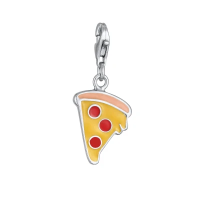 Afbeelding van Elli Pizza Emoji Emaille Hanger, Dames, Maat: One Size, Silber