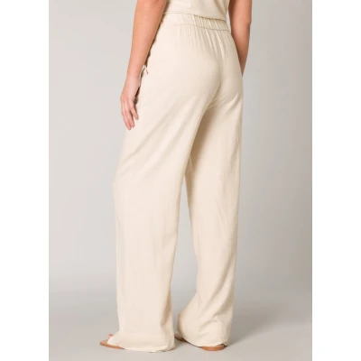 Afbeelding van Base Level loose fit broek Yul met linnen beige
