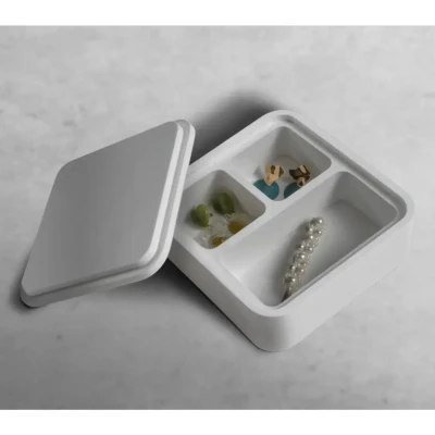 Afbeelding van Cosmetica Opbergdoos Ideavit Solidcase 14x14x5.7 cm Solid Surface Mat Wit