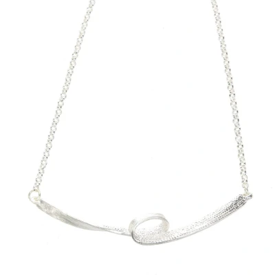 Afbeelding van Behave Ketting zilverkleur met hanger gekrast design