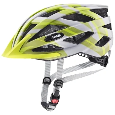 Afbeelding van uvex air wing cc lichte allround helm voor dames en heren individueel passysteem wasbare binnenbekleding grey lime matt 56 60 cm