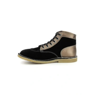 Afbeelding van Kickers Legend Veterboots, Dames, Maat: 41, Noir Leer