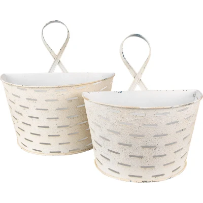 Afbeelding van Clayre &amp; Eef Planthouder Beige Ijzer Halfrond Hangpot