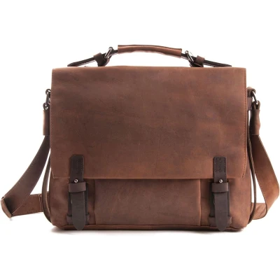 Afbeelding van HAROLD&#039;S Leren Business tas Schoudertas met laptopvak Antic Briefcase Nature Bruine