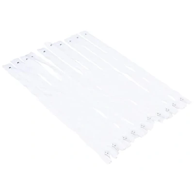Afbeelding van Trimz 35 cm ( 14 inch) Wit one Way End Stop Zip met 4mm Tanden 10 Stks, Polyester,