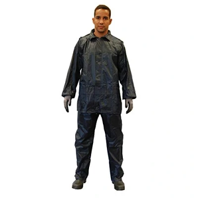 Afbeelding van Gahibre Volledig waterpak, opvouwbare en lichte regenjas, waterdicht werkpak, waterdichte broek jas, kleur blauw, maat L