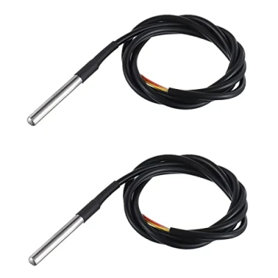 Afbeelding van BOJACK DS18B20 1M Temperatuursensor Waterdichte Temperatuursonde Compatibel met Arduino en Raspberry Pi Rvs Pakket (Pack van 2 stuks)