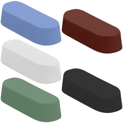 Afbeelding van Belle Vous 5 Pak Polijst Blokken 68 g Buffen en Aanslijp Kit voor Lederen Strop Bevat: Rood Rogue, Emery Zwart, Diamond Wit, All Purpose Blauw General Groen