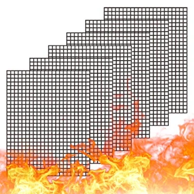 Afbeelding van WholeFire BBQ Grill Mesh Mat Set, 6 STKS Non Stick Herbruikbare Matten Bakken Accessoires voor het grillen van vlees, groenten, koken, bakken, en 40 x 33 cm