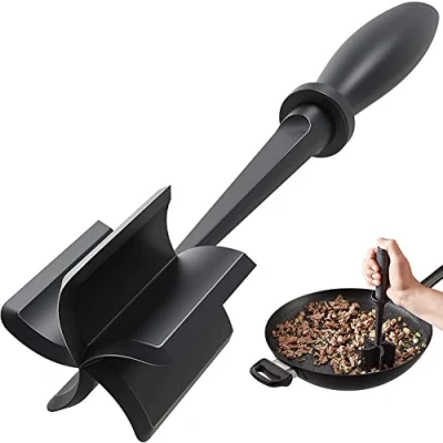 Afbeelding van Vleeshakselaar voor hamburger, premium hittebestendige masher en smasher rundergehakt, kalkoengehakt meer, nylon runderhakselaar vleesvork, niet stick mix chopper
