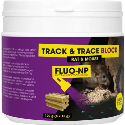 Afbeelding van Fluo NP Block 120 Gram Tegen Muizen Hofman Muizengif Ongediertewinkel