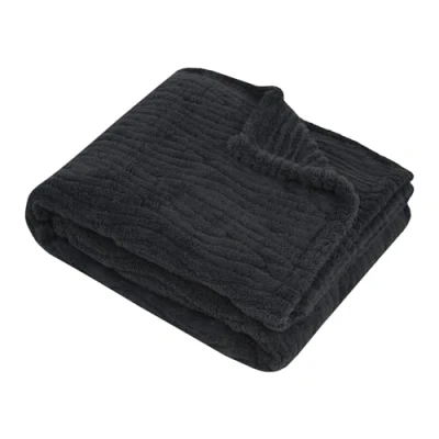 Afbeelding van PLAID FLEECE DEKEN 130X160 ANTRACIET GRIJS ZACHT POLYESTER COLUMBIA