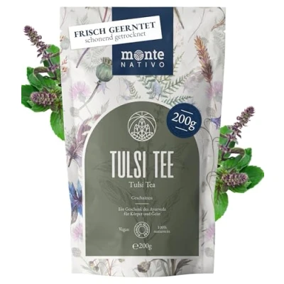 Afbeelding van Heilig Basilicumthee Monte Nativo (200 g) 100% puur en natuurlijk zonder toevoegingen Aromatische ayurvedische kruidenthee Vruchtenthee Warm of als ijsthee Tulsi bladeren