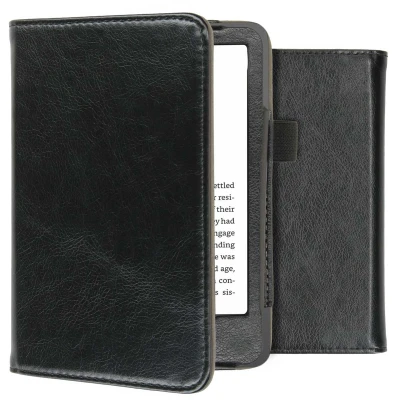 Afbeelding van Amazon Kindle (2022) 11th gen Hoes: iMoshion Vegan Leather Bookcase Zwart Kunstleder E Reader Hoezen