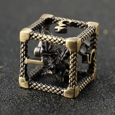 Afbeelding van Dobbelset D &amp; metaal 7 stuks D4 D6 D8 D10 D12 D20 D% draak 3D kabel polyedrische dobbelstenen voor Dungeons en Dragons Pathfinder Warhammer bordspellen RPG MTG games