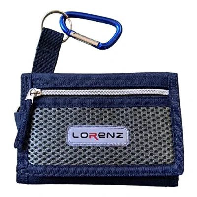 Afbeelding van Lorenz Heren slanke canvas sport portemonnee met riem haak, Donkerblauw, Casual
