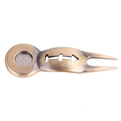 Afbeelding van golf divot gereedschap, 3 in 1 pitchvork reparatie helling vork aluminiumlegering groen reparatiegereedschap met bal