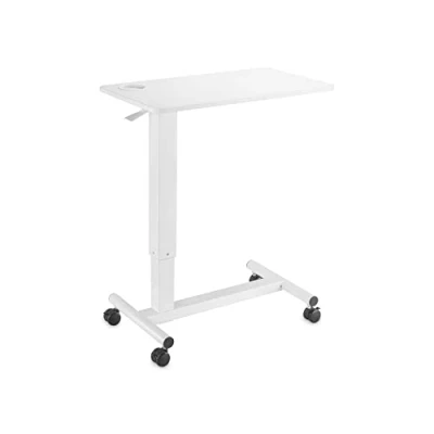 Afbeelding van PureMounts® in hoogte verstelbare bijzettafel met gasdrukveer, geïntegreerde bekerhouder, laptoptafel, 71 106 cm, wit