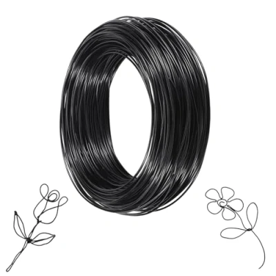 Afbeelding van Behiruch Knutseldraad, zwart, 1 mm x 50 m, draad om te knutselen, sieradendraad, zacht aluminiumdraad, aluminium voor sieraden, knutselwerk