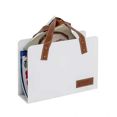 Afbeelding van HAKU Möbel Tijdschriftenrek, kunstleer, witbruin, B 35 x D 10 H 38 cm