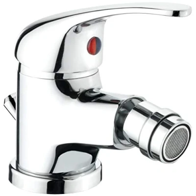 Afbeelding van Cornat Bidet eenhendelkraan &quot;Piccolo&quot; verchroomd messing lichaam normale uitloophoogte Met afvoergarnituur Beluchter/bidetmengkraan voor badkamer/bidetdouche / SA844