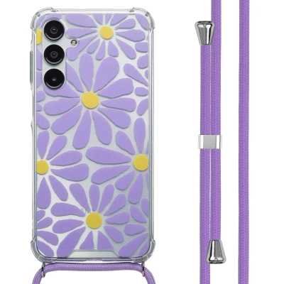Afbeelding van imoshion Hoesje Geschikt voor Samsung Galaxy A16 (5G) Design met Koord Tropical Violet Flowers Connect