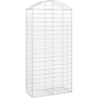 Afbeelding van vidaXL Schanskorf gewelfd 100x50x200/220 cm gegalvaniseerd ijzer