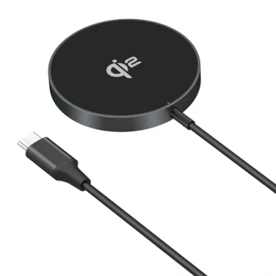 Afbeelding van MMOBIEL Magnetische Draadloze Oplader 15W Qi2 Gecertificeerd Oplaadpad voor Magsafe iPhone en Samsung Oplaadstation AirPods Galaxy Buds Qi Snellader Zwart