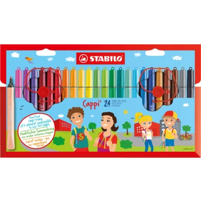 Afbeelding van Viltstift STABILO Cappi 168/24 medium assorti etui à 24 stuks