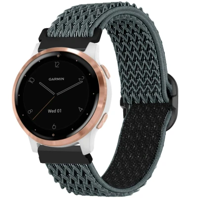 Afbeelding van Elastisch nylon bandje Universeel 18 mm aansluiting Lichtgrijs iMoshion Textiel