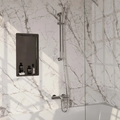 Afbeelding van Brauer Chrome Edition Badkraan Opbouw glijstang 2 functies gladde knoppen handdouche staaf 1 stand chroom