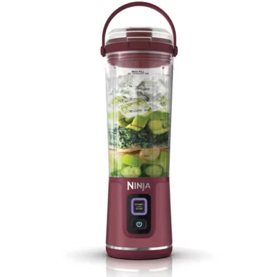 Afbeelding van Ninja Blast Draagbare Blender, 530 ml, Lekvrij Deksel &amp; Schenktuit, Krachtige Snoerloze Miniblender, Oplaadbaar, Smoothies, Proteïneshakes, Mengt IJs en Bevroren Fruit, Cranberryrood, BC151EUCR