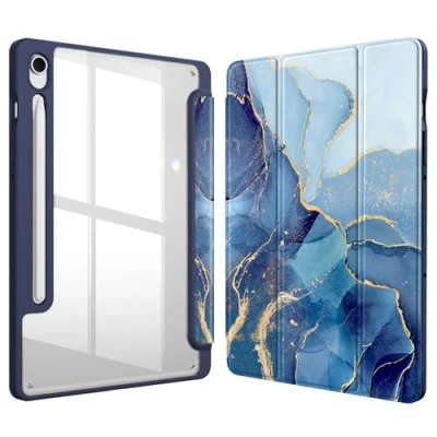 Afbeelding van FINTIE Hybride slanke hoes voor Samsung Galaxy Tab S9 FE 5G 10.9 Inch/Galaxy 11 Inch 2023 met S penhouder, schokbestendige doorzichtige transparante achterkant, automatisch