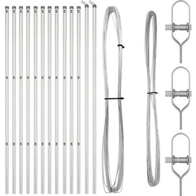 Afbeelding van vidaXL heipalen 13 stuks Ø32 mm 210 cm gegalvaniseerd staal