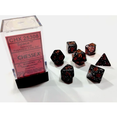 Afbeelding van Chessex Space gespikkelde polydice dobbelsteenset (7 stuks)