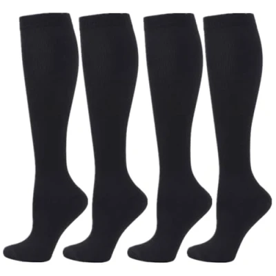 Afbeelding van Zingso compressiekousen voor dames en heren, 2/3/4/6 paar 20 25 mmHg kniekousen, sport, atletiek, oedeem, diabetes, spataderen, reizen, zwangerschap, verpleging, L/XL