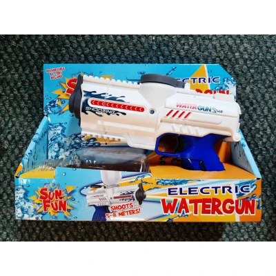 Afbeelding van Sun Fun Waterpistool Elektrisch met Fles Wit/Blauw, 18cm