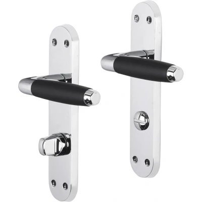 Afbeelding van Deurklink met wc sluitingschild Impresso Swindon 63 mm (Chroom, Zwart)